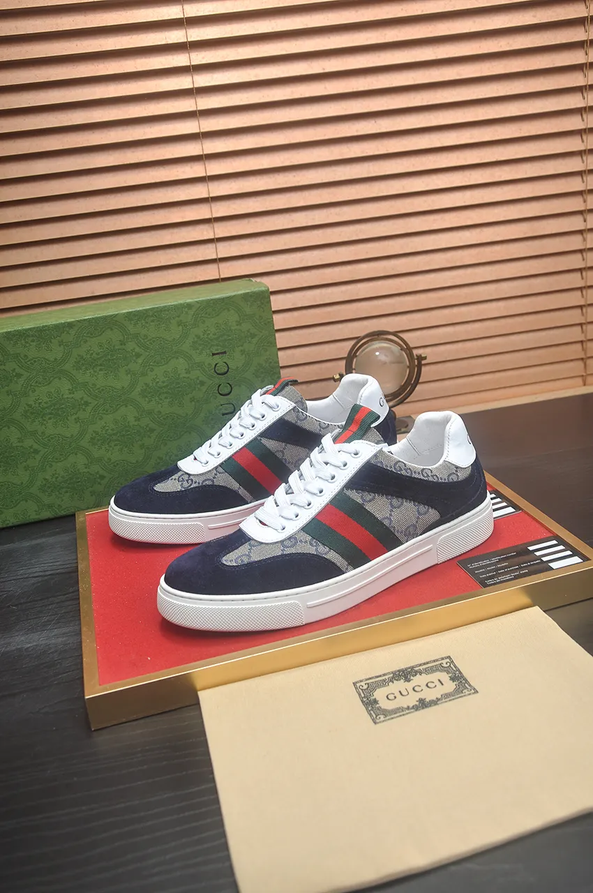 Men's men's shoes💰440💶[GUCCI] official website 1:1 men's sports shoes are now on the market. They are made of original fabric + water-dyed sheepskin lining, plus the official website original 1:1 comfortable outsole. Fashionable and versatile, super comfortable and breathable. Standard shoe size 38/45 (custom-made size 45 is non-refundable)